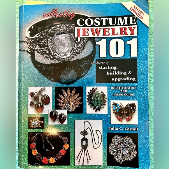 Sarah Coventry Hard-to-Find Faceted Green Orange Teardrop Necklace Book Piece - Picture 12 of 12